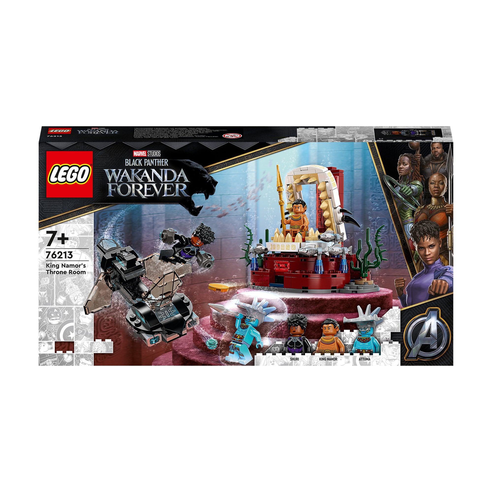 Конструктор LEGO Marvel Super Heroes Black Panther Wakanda Forever Тронна зала короля Неймора, 355 деталей, від 7 років (76213)